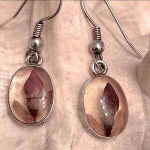 Handmade sterling silver flower earrings artisan made